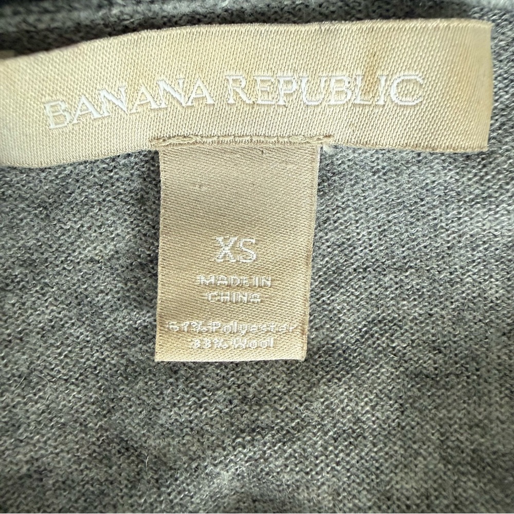 Banana Republic Light Gray Wool Blend Open-Front Women’s Cardigan Sweater - Picture 3 of 3